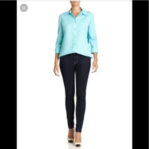 NWT EQUIPMENT BRETT FEMME SHIRT in Light Teal C